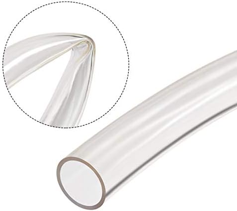 sourcing map PVC Clear Vinyl Tubing, Plastic Flexible Water Pipe 21mm ID x 23mm OD, 1m