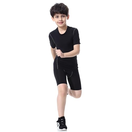 3 Packs T-Shirts Boys Girls Short Sleeve Compression Shirts Dry Fit Undershirt4