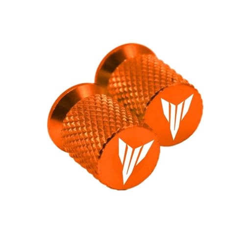Kompatibel mit Yamaha MT 03 07 09 10 125 MT07 MT09 SP MT10 Mt03 Tracer 9/900/7/700 GT Tracer900gt Motorrad-Reifen-Ventilkappen Abdeckung (Größe: MT Orange)