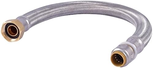 best sharkbite fittings water heater you didn't know you needed 6 SharkBite Max 1/2 Inch x 3/4 Inch FIP x 18 Inch Stainless Steel Braided Flexible Water Heater Connector, Push to Connect Brass Plumbing Fitting, PEX Pipe, Copper, CPVC, PE-RT, HDPE, UR3068FX18