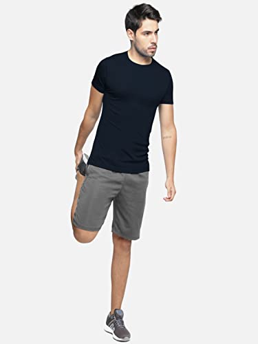Image of BULLMER Solid Cotton Blended Half Sleeve Round Neck Tshirt for Men