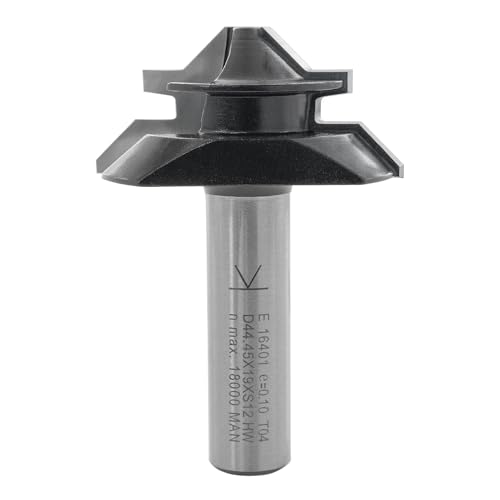 ENT 16401 Gehrungs-Verleimfräser HW, Schaft (S) 12 mm, Durchmesser (D) 44,45 mm, NL 19 mm, M 7,5 mm, SL 40 mm