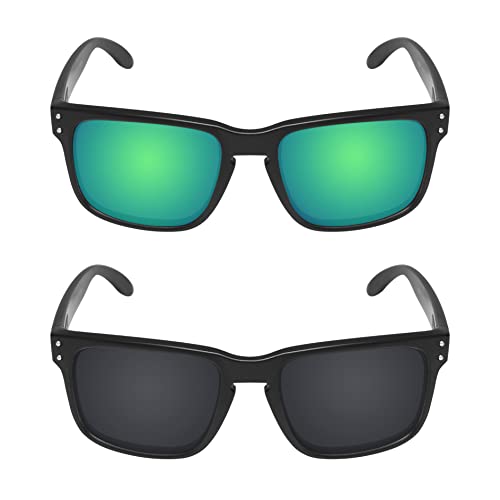 Image of Galvanic Replacement Lenses for Oakley Holbrook XL OO9417 Sunglasses - Jade + Black Polarized - Combo Pack