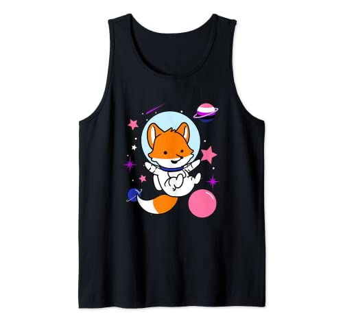 Genderfluider Fuchs im Weltraum Genderfluid Pride Tank Top