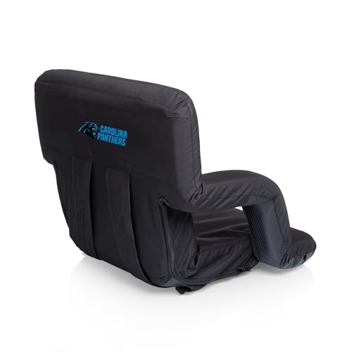 Image of PICNIC TIME Black Carolina Panthers Ventura Seat Portable Recliner Chair