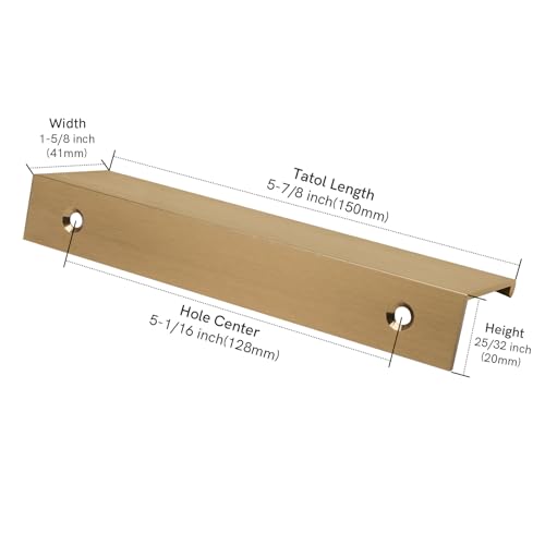 Image of Rergy 10 Pack 5 inch Cabinet Pulls Champagne Bronze Finger Pulls for Cabinets