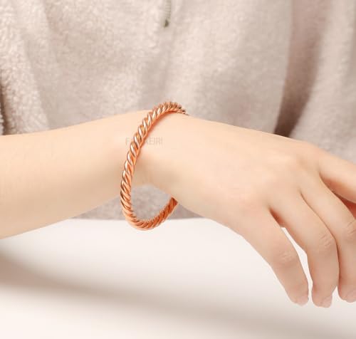 Pure Copper Twisted Tensor Bracelet For Women, Twisted Bangle Jewelry, Solid Copper Bracelets Jewelry Gifts for Men and Women4