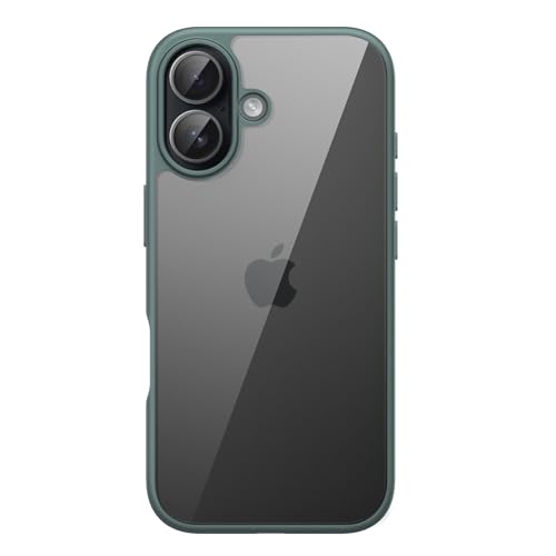Image of JETech Case for iPhone 17 6.3-Inch, Shockproof Phone Bumper Cover, Solid Color Matte TPU Frame, Anti-Scratch Clear Back (Dark Green)