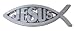 Christian Fish with Jesus Insert "Lord God Christ Religion Ichthus Symbol" Chrome Plated Premium Religious Metal Car Truck Motorcycle Emblem