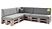 sunnypillow Palettenkissen mit abnehmbarem Bezug UV - beständig Outdoor/Indoor Kaltschaum Palettenauflage Palettenpolster Palettensofa Sitzkissen Rückenlehne 8er Set 120 x 80 Grau