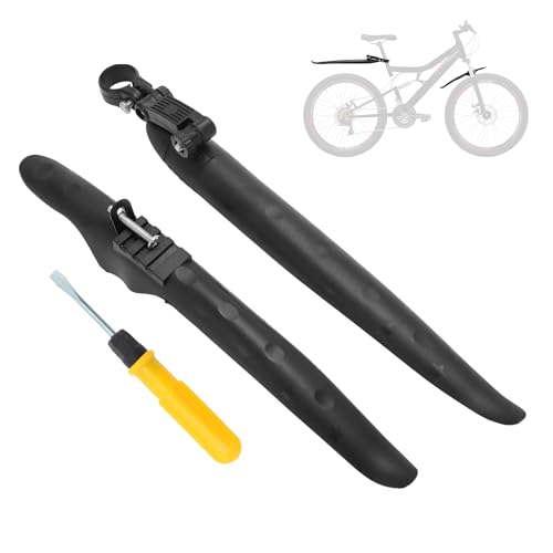 BULLSPANN 自転車 フェンダー 泥除け 前後セット mtb ロードバイク 黒 高さ調整可能