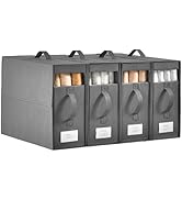 Bed Sheet Organizers,4 Pack Linen Closet Organizers and Storage, Foldable Bedding Organizer for B...