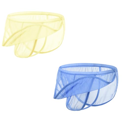 Mens Sexy Thong Low Rise See Through Underwear Mesh G-String Bikini Bulge Enhancing Ball Pouch