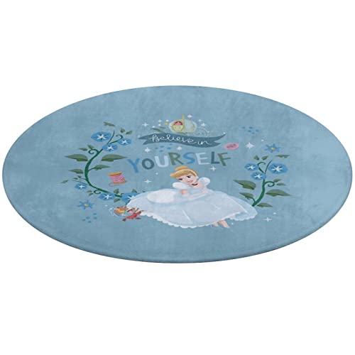 プリンセス シンデレラ ラグマット 60*60cm 丸型 洗えるラグマット 丸 カーペット Amiabout 滑り止め 転倒防止 円形マット 玄関マット バスマット 洗面台 キャラクター かわいい おしゃれ