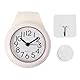 HOMSFOU Wanduhr Küchenuhr Badezimmer Wasserdicht Kleine Digitale Wanduhr Stille Home Decor Duschuhr mit Saugnapf Weiß