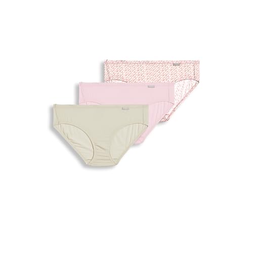 Jockey Women's Underwear Supersoft Bikini - 3 Pack, Pastel Pinwheel/Sand/Frosty Pink, 6