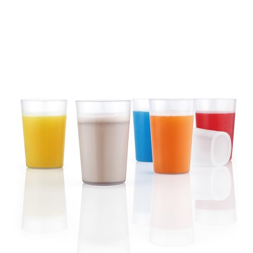 Image of Ganesh Square Plastic Fiber Glass Set of 6 for Water Drinking Glass, Juice Glasses, Soda Glass, Beer Glass, Milk Glass, Unbreakable Glass Set, Long Plastic Glass (350 ML, Transparent)