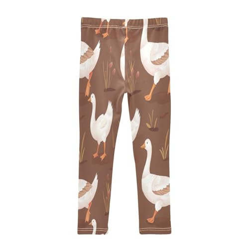 Toddler Girls Leggings Printed Yoga Pants Leggings White Gooses for Kids2