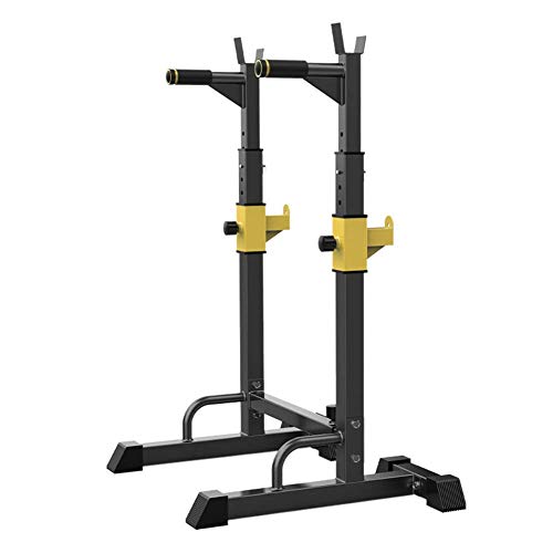 Barbell Rack Squat Stand Adjustable Bench Press Rack Pull Up Bars, Rack Squat Bench Press Multifunctional Shelf Barbell Rack Dip Stand Barbell Stand Weight Lifting Rack Fitness Squat Rack Home