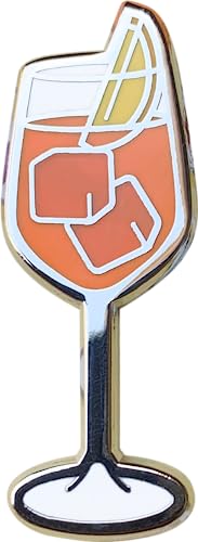 Classic Cocktail Cute Enamel Pins for Bartender Aprons, Jackets, Backpacks and Purses, Shirt and Suit Lapels, Button Badges Brooch Fashion Jewelry (Aperol Spritz)