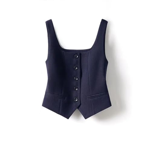 Women's Sleeveless Square Neck Single Breasted Vest2