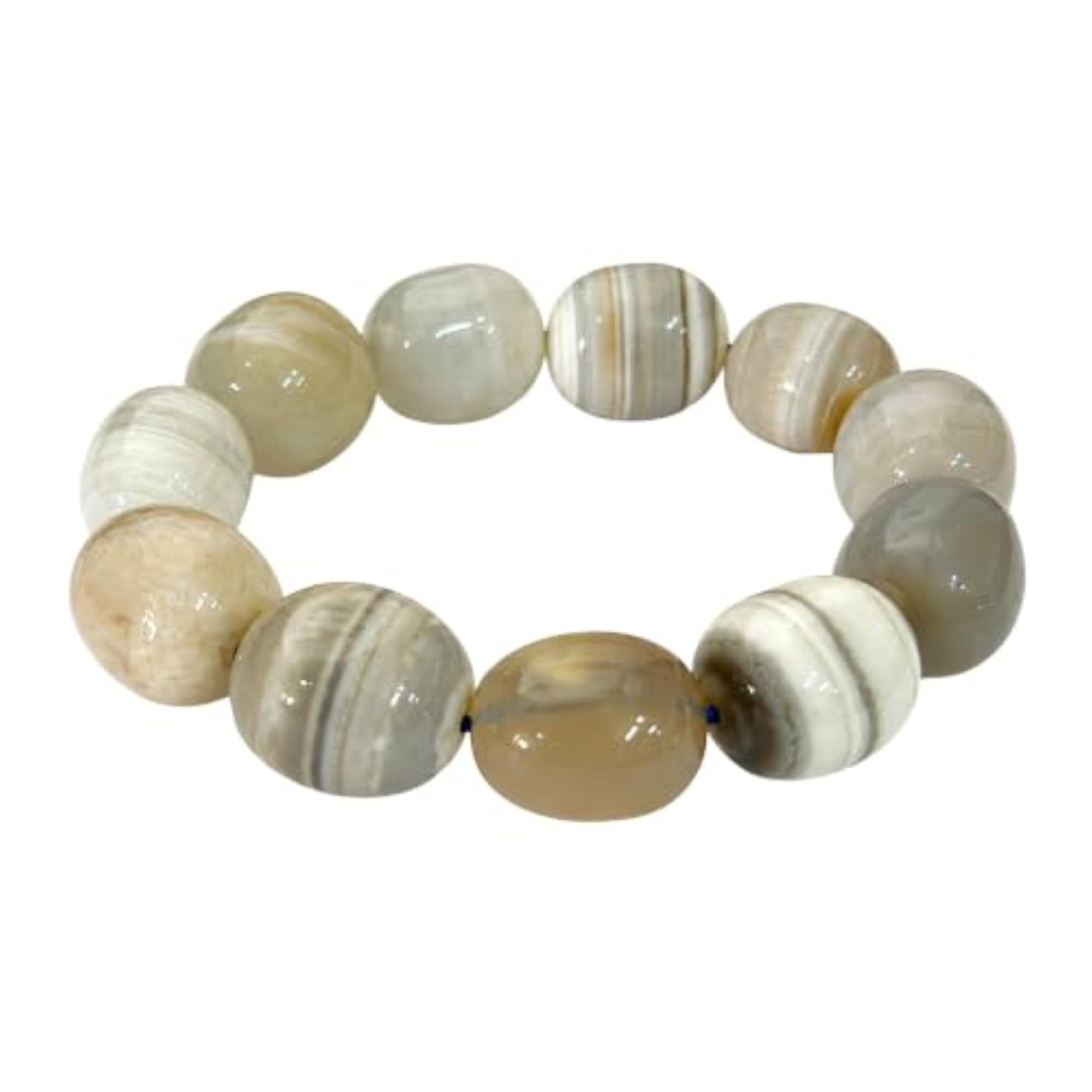 Charged Botswana Agate Tumbled Bracelet, Natural Crystal