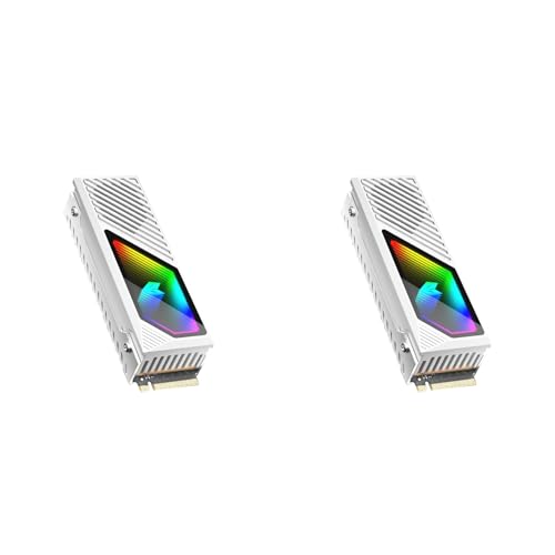 Hlsicnalm(�w���V���L) 2X M2 SSD HDD �N�[���[ ARGB �\���b�h �X�e�[�g �h���C�u ���M�x�X�g NVME SSD2280 �^�J�q�[�g�V���N M2 �q�[�g�V���N �t�@���t�� B
