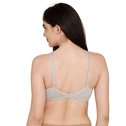 Image of Rosaline Cyber Grove Everyday Double Layered Non Wired 3 /4th Coverage T-Shirt Bra (Pack of 2) for Women - Red Grey