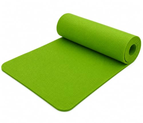 Image of 6mm EVA Yoga Mat with Carry Strap, Non-Slip Exercise & Workout Mat for Yoga, Pilates, Stretching, Meditation, Home Gym (Green)