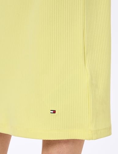 Tommy Hilfiger Damen Kleid Midi Dress Slim Fit, Gelb (Yellow Tulip), L – Ansicht 4