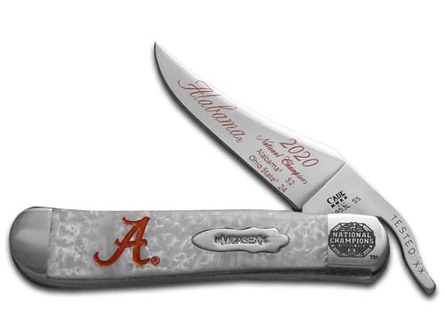 CaseXX Alabama 2020 National Champions White Pearl Russlock StainlessKnife