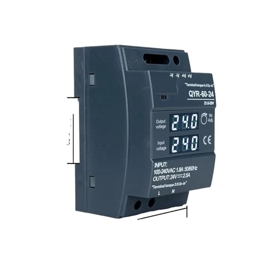 Fuente carril DIN 12V QYR-60W para alimentar tiras LED en automatización industrial