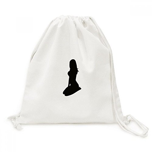 Toile drawstring backpack avec motif femme pour vos voyages et loisirs