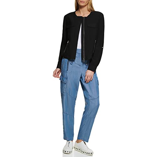 DKNY Women's Drawstring Zip-up Lightweight Jacket2