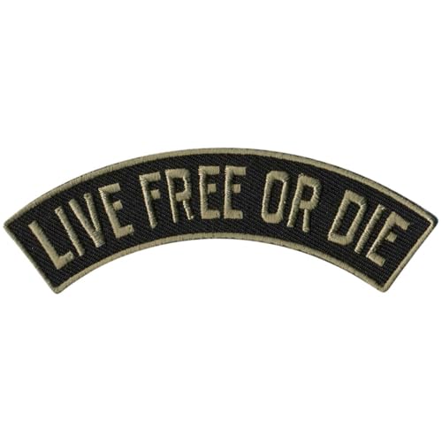 Hot Leathers Live Free Or Die 4” X 1” Top Rocker Patch PPM4140-4 Width x 1 Height Inches