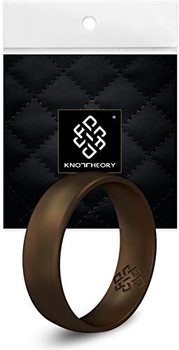 Knot Theory Anillo de Bodas de Silicona de Bronce Oscuro - Ajuste cómodo de 6 mm Tamaño de Banda 16