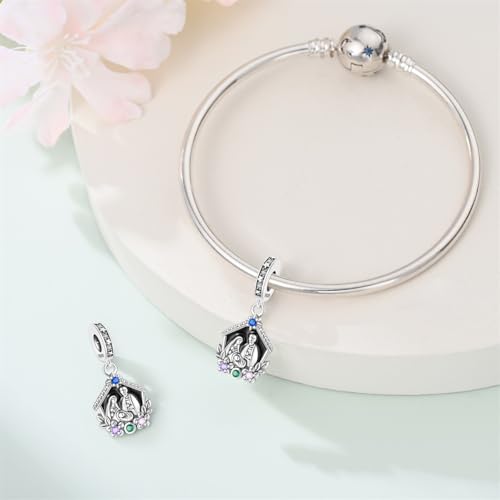 Image of 925 Sterling Silver Charms,Hypoallergenic Beads,Compatible with Pandora Bracelets and Necklaces,Women Holiday Gift Pendants
