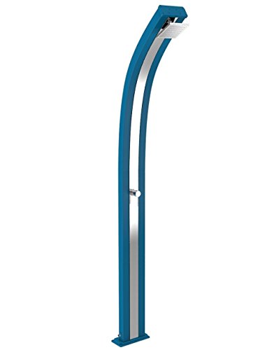 Arkema Ducha Para Exterior Spring Azul Con Mezclador Y Banda Inox