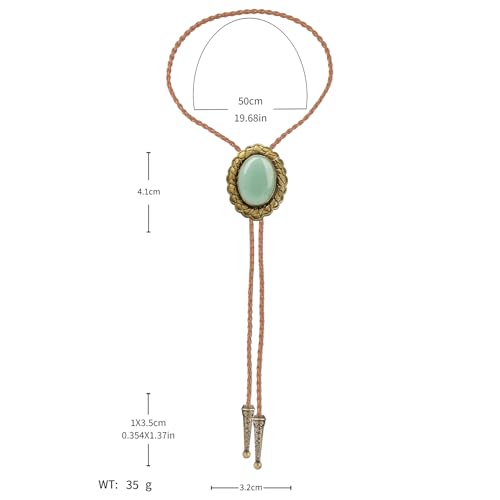 Image of Jeilwiy Bolo Tie for Men Real Stone Westwern Cowboy Ties Silver Bolos Women Leather Necktie Gift for Birthday Christmas
