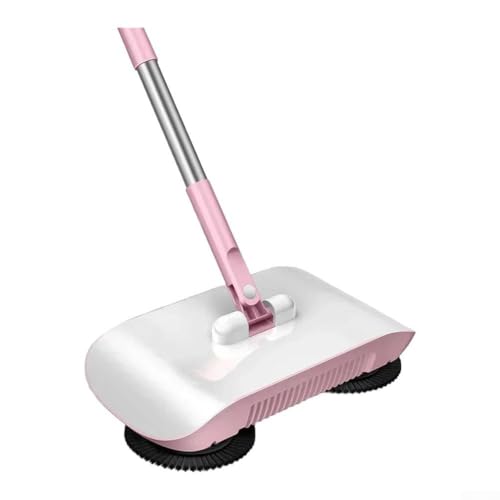 Rehoetom Barredora manual para limpieza de suelos, aspiradora manual multifuncional con función de escoba y fregona, diseño compacto y ligero, no necesita electricidad, para el hogar (B) (harina de