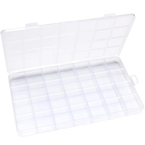 Eppingwin 28 Grids Bead Organizer Craft Organizers and Storage Acrylic Organizers Plastic Bead Organizer Box for Crafts Organizing Storing