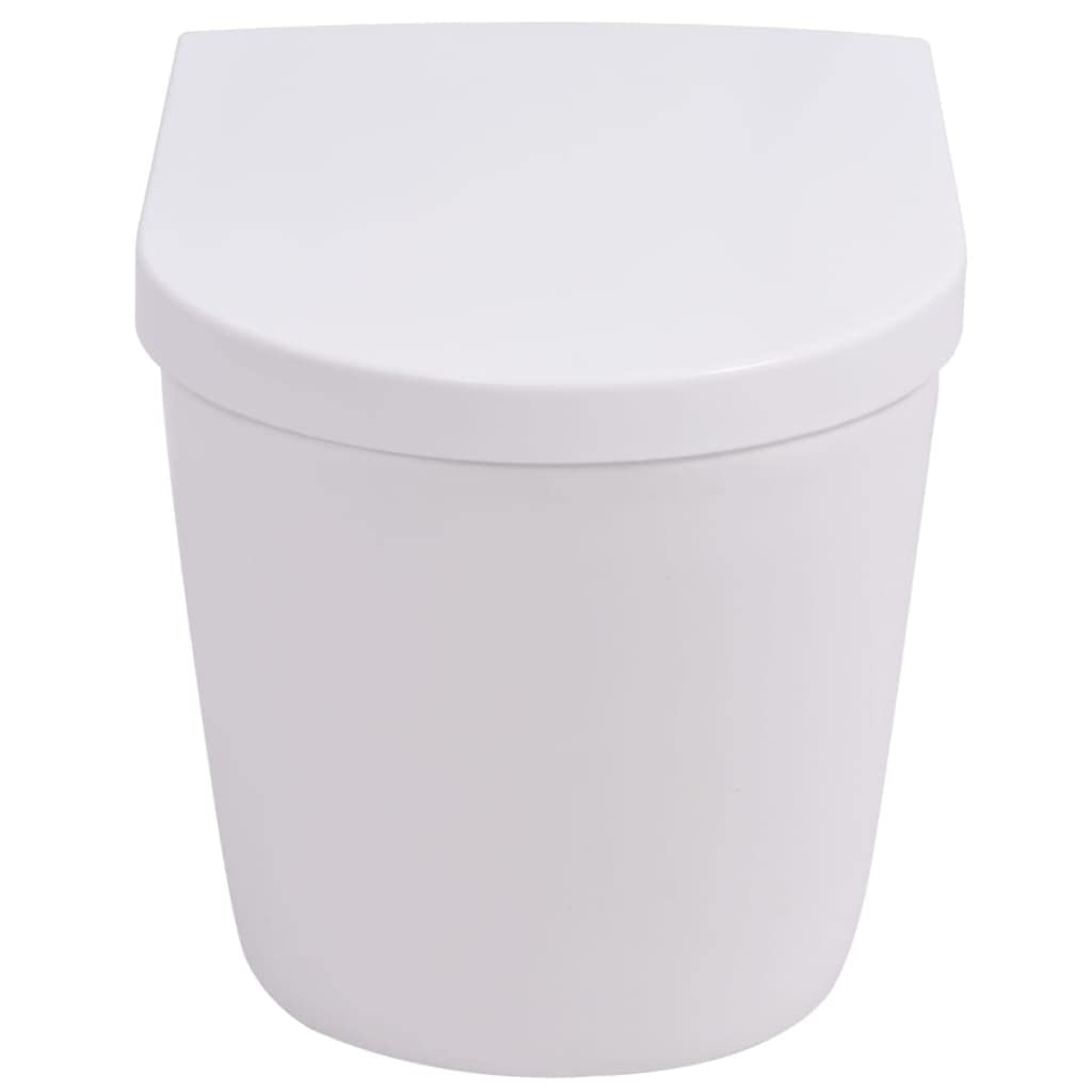 vidaXL Podwieszana toaleta ceramiczna, biała