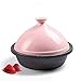Pentola per stufato di Riso smaltato Claypot, casseruola in Ceramica, Padella Giapponese Taji in ghisa, casseruola Rosa per Uso Domestico da 30 cm
