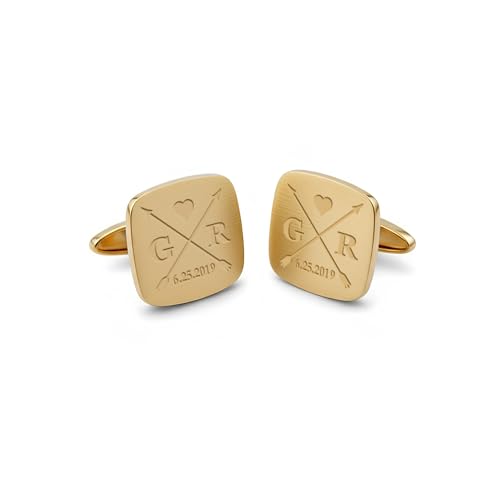 Mancuernillas de oro personalizadas para hombre miniatura 1
