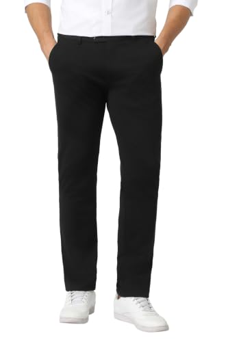 Image of Peter England Men's Premium Formal Stretchable Knit Super Slim Fit Trouser | Comfort Lycra | 360-Degree Stretch