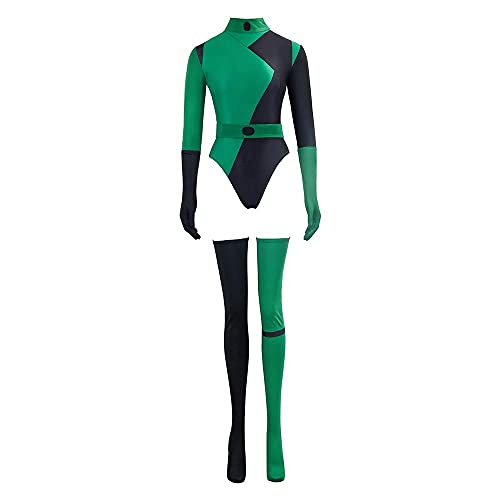 BYHai Shego Cosplay Costume Jumpsuit Shego Halloween Costume Sexy Bodysuit Super Villain Costumes for Adults Women S