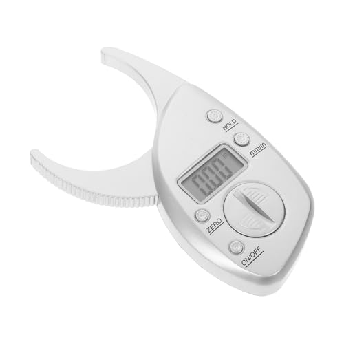 HONMEET Medidor de Grasa Corporal Pinza Precisa con Pantalla LCD Digital Calibrador Portátil para Análisis de Grasa Herramienta Duradera y Fácil de Usar Color Plateado