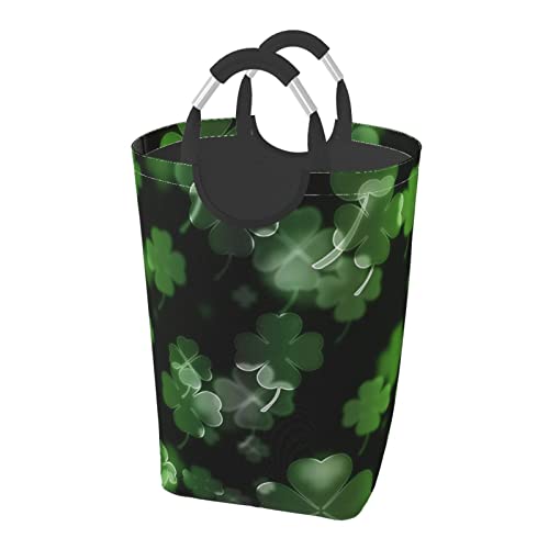 ランドリーバスケット 四つ葉のクローバー 汚れた服収納かご ランドリーボックス 洗濯ボックス 洗濯物入れ 四角 収納バケットかご おもちゃ収納 雑貨収納ボックス ランドリーかご 持ち手付き 衣類収納用 防水 大容量 多機能 折り畳み シンプル おしゃれ