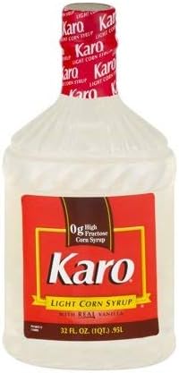 Karo Light Corn Syrup with Real Vanilla 32 Fl. Oz. (1 qt.) (Pack of 2)