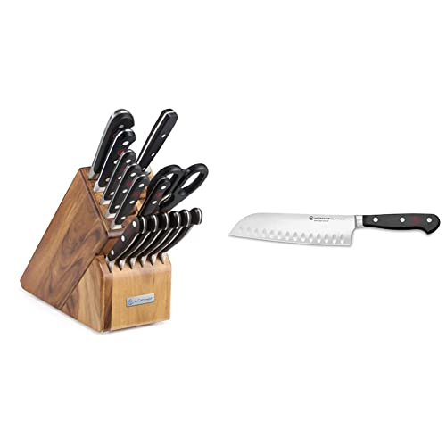 W&Uuml;STHOF Classic 15-Piece Knife Block Set & Classic 7" Santoku Knife